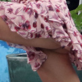 Hailey Bieber upskirt